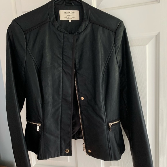 Zara Jackets & Blazers - Zara Faux Leather Black Jacket -Size Small